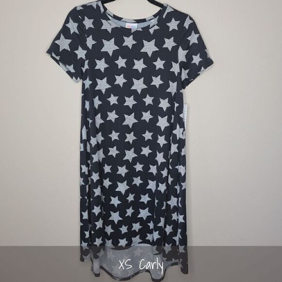 LuLaRoe Carly Dress XS Stars NWT - Picture 1 of 2